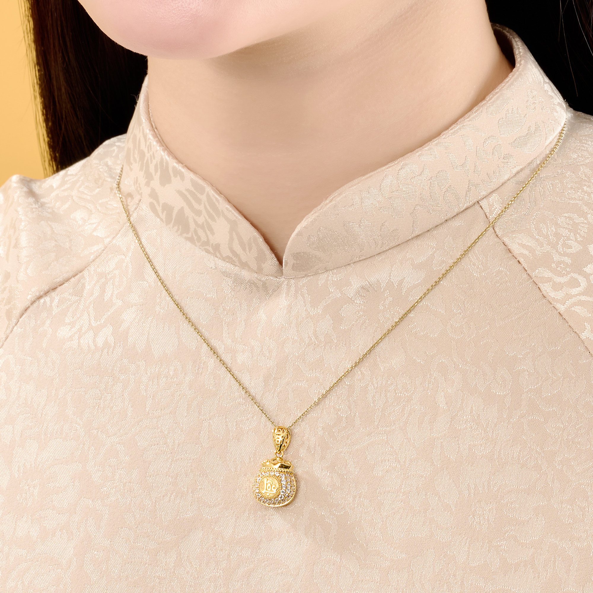 Mặt dây chuyền Vàng 58,5% (14K) Đính đá ECZ